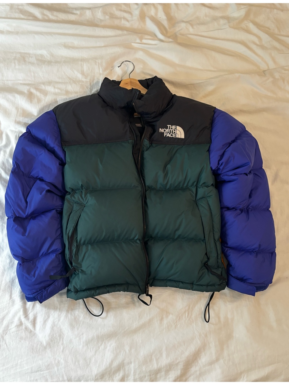 TNF 1996 Retro Nuptse Puffer Jacket 700 Fill Down Green Blue Mens [Size M]